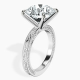 10kt White Gold Ivory Vintage Solitaire Lab Diamond Ring standing product image one