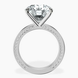 10kt White Gold Ivory Vintage Solitaire Lab Diamond Ring side right image one
