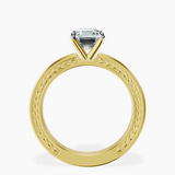 18kt Yellow Gold Ivory Vintage Solitaire Lab Diamond Ring side right image one