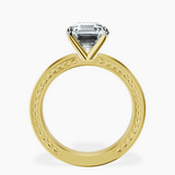 10kt Yellow Gold Ivory Vintage Solitaire Lab Diamond Ring side right image one