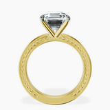 18kt Yellow Gold Ivory Vintage Solitaire Lab Diamond Ring side right image one