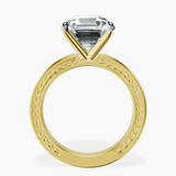 14kt Yellow Gold Ivory Vintage Solitaire Lab Diamond Ring side right image one