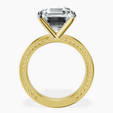 10kt Yellow Gold Ivory Vintage Solitaire Lab Diamond Ring side right image one