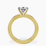 9ct Yellow Gold Ivory Vintage Solitaire Lab Diamond Ring side right image one