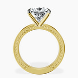 14kt Yellow Gold Ivory Vintage Solitaire Lab Diamond Ring side right image one