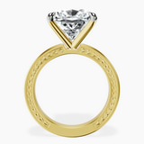 10kt Yellow Gold Ivory Vintage Solitaire Lab Diamond Ring side right image one