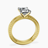 14kt Yellow Gold Ivory Vintage Solitaire Lab Diamond Ring side right image one