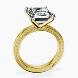 10kt Yellow Gold Ivory Vintage Solitaire Lab Diamond Ring side right image one
