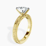 18ct Yellow Gold Ivory Vintage Solitaire Lab Diamond Ring standing product image one