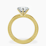 18ct Yellow Gold Ivory Vintage Solitaire Lab Diamond Ring side right image one