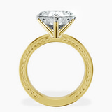 14kt Yellow Gold Ivory Vintage Solitaire Lab Diamond Ring side right image one