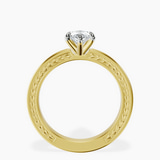 18kt Yellow Gold Ivory Vintage Solitaire Lab Diamond Ring side right image one