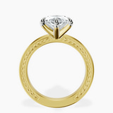 14kt Yellow Gold Ivory Vintage Solitaire Lab Diamond Ring side right image one