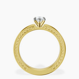 18kt Yellow Gold Ivory Vintage Solitaire Lab Diamond Ring side right image one