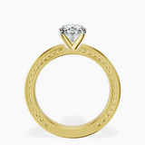 18ct Yellow Gold Ivory Vintage Solitaire Lab Diamond Ring side right image one