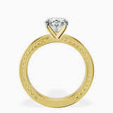 10kt Yellow Gold Ivory Vintage Solitaire Lab Diamond Ring side right image one