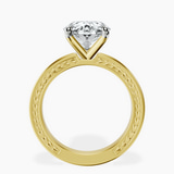 10kt Yellow Gold Ivory Vintage Solitaire Lab Diamond Ring side right image one