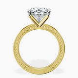 14kt Yellow Gold Ivory Vintage Solitaire Lab Diamond Ring side right image one