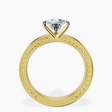 9ct Yellow Gold Ivory Vintage Solitaire Lab Diamond Ring side right image one