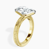 18kt Yellow Gold Ivory Vintage Solitaire Lab Diamond Ring standing product image one