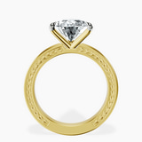 18kt Yellow Gold Ivory Vintage Solitaire Lab Diamond Ring side right image one
