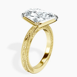 10kt Yellow Gold Ivory Vintage Solitaire Lab Diamond Ring standing product image one