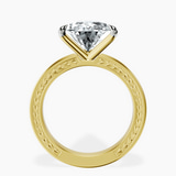 10kt Yellow Gold Ivory Vintage Solitaire Lab Diamond Ring side right image one