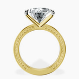 14kt Yellow Gold Ivory Vintage Solitaire Lab Diamond Ring side right image one