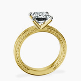 18kt Yellow Gold Ivory Vintage Solitaire Lab Diamond Ring side right image one