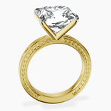 18kt Yellow Gold Ivory Vintage Solitaire Lab Diamond Ring side right image one