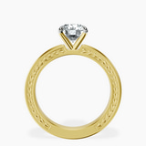 14kt Yellow Gold Ivory Vintage Solitaire Lab Diamond Ring side right image one