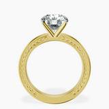 14kt Yellow Gold Ivory Vintage Solitaire Lab Diamond Ring side right image one