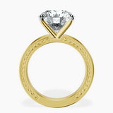 14kt Yellow Gold Ivory Vintage Solitaire Lab Diamond Ring side right image one