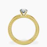 18kt Yellow Gold Ivory Vintage Solitaire Lab Diamond Ring side right image one