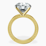 18kt Yellow Gold Ivory Vintage Solitaire Lab Diamond Ring side right image one