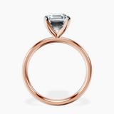 18kt Rose Gold Four Prong Solitaire 2mm Lab Diamond Ring side right image one