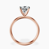 14kt Rose Gold Four Prong Solitaire 2mm Lab Diamond Ring side right image one