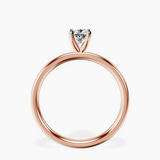 10kt Rose Gold Four Prong Solitaire 2mm Lab Diamond Ring side right image one
