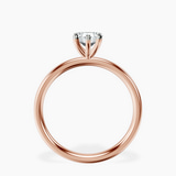 10kt Rose Gold Four Prong Solitaire 2mm Lab Diamond Ring side right image one