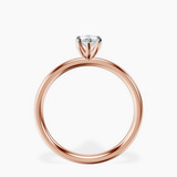 10kt Rose Gold Four Prong Solitaire 2mm Lab Diamond Ring side right image one