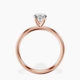 10kt Rose Gold Four Prong Solitaire 2mm Lab Diamond Ring side right image one