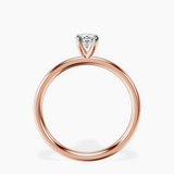 10kt Rose Gold Four Prong Solitaire 2mm Lab Diamond Ring side right image one