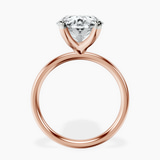 10kt Rose Gold Four Prong Solitaire 2mm Lab Diamond Ring side right image one