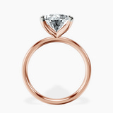 10kt Rose Gold Four Prong Solitaire 2mm Lab Diamond Ring side right image one