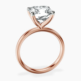 18kt Rose Gold Four Prong Solitaire 2mm Lab Diamond Ring side right image one