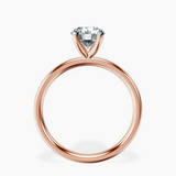 10kt Rose Gold Four Prong Solitaire 2mm Lab Diamond Ring side right image one