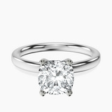Platinum Four Prong Solitaire 2mm Lab Diamond Ring front image