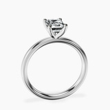 18kt White Gold Four Prong Solitaire 2mm Lab Diamond Ring side right image one