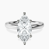 Platinum Four Prong Solitaire 2mm Lab Diamond Ring front image