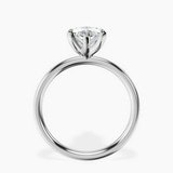 18kt White Gold Four Prong Solitaire 2mm Lab Diamond Ring side right image one